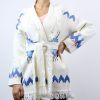 Women Mitawa Jumpers & Cardigans | White Embroidered Comanche Cardigan