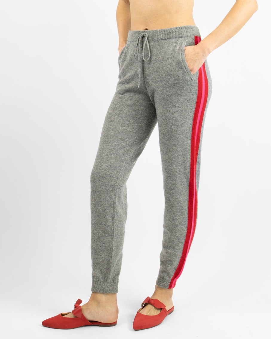 Women Jumper 1234 Trousers | Grey Side Striped Joggers