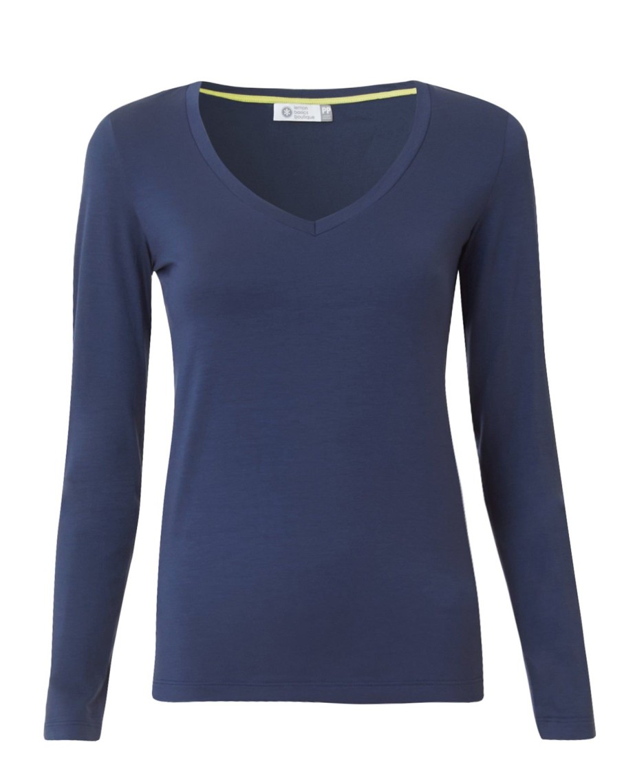 Women Lemon Basics Activewear | Deep Blue Long Sleeve T-Shirt