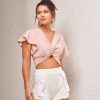 Women Batiche Shorts | Off-White Lace Trim Shorts