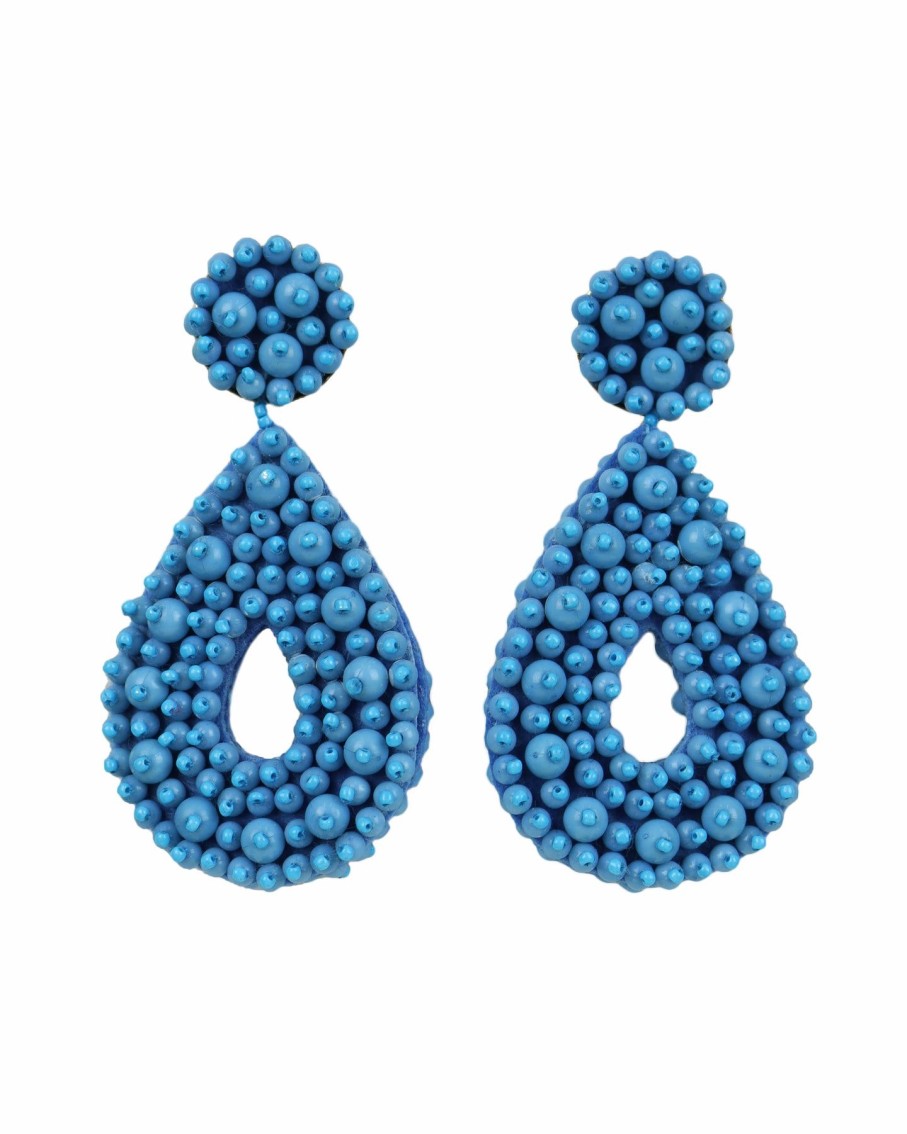 Women BLAIZ Earrings | Azure Blue Beaded Earrings™