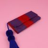 Women BLAIZ Mexico Clutches | Red & Blue Pom Pom Clutch