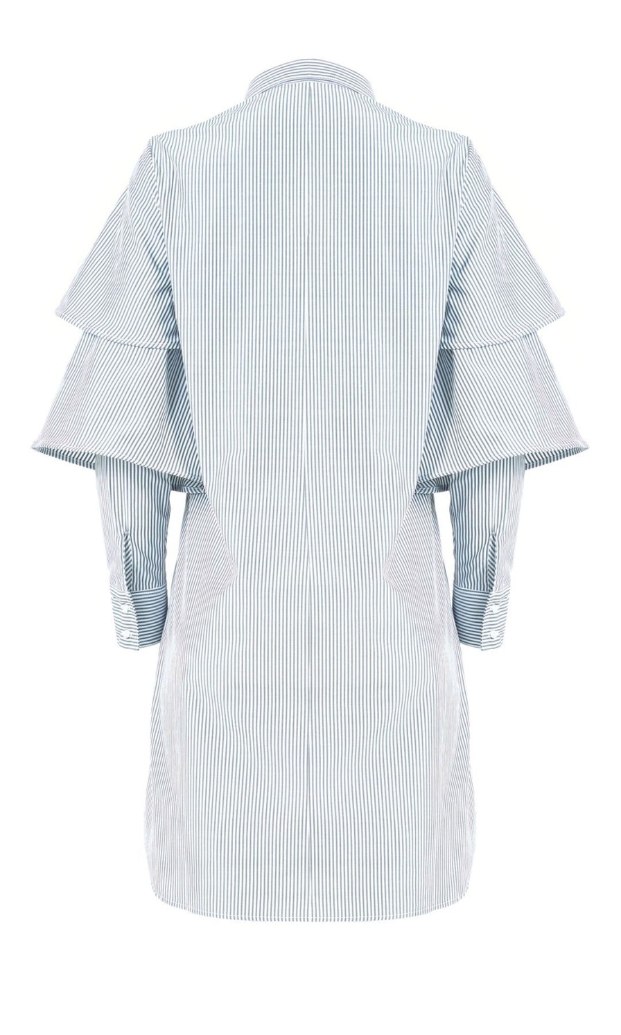 Women Azulu Dresses | Wing Tiered Sleeve Shirt Dress