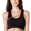 Women Alekta Activewear | Black & Grey Asymmetric Sports Bra