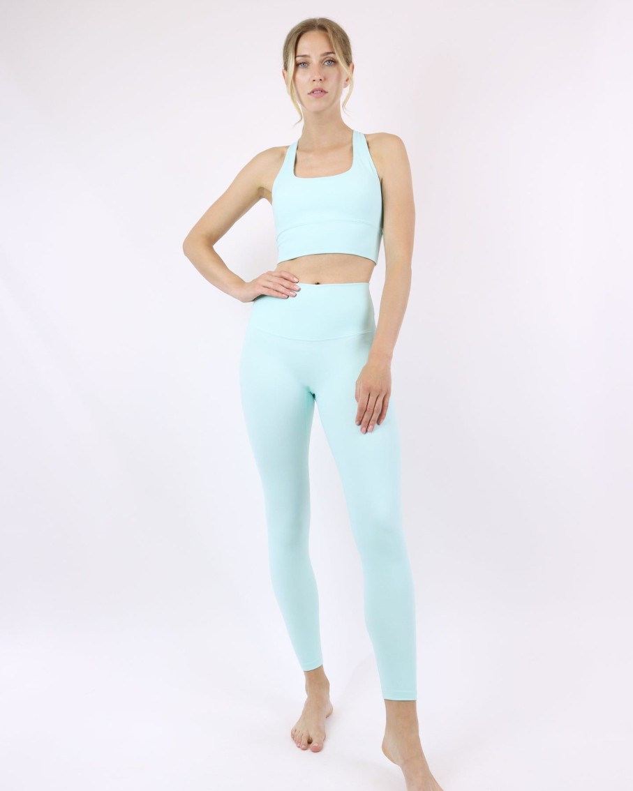 Women BLAIZ Activewear Activewear | Neon Blue Stephanie High Rise Leggings