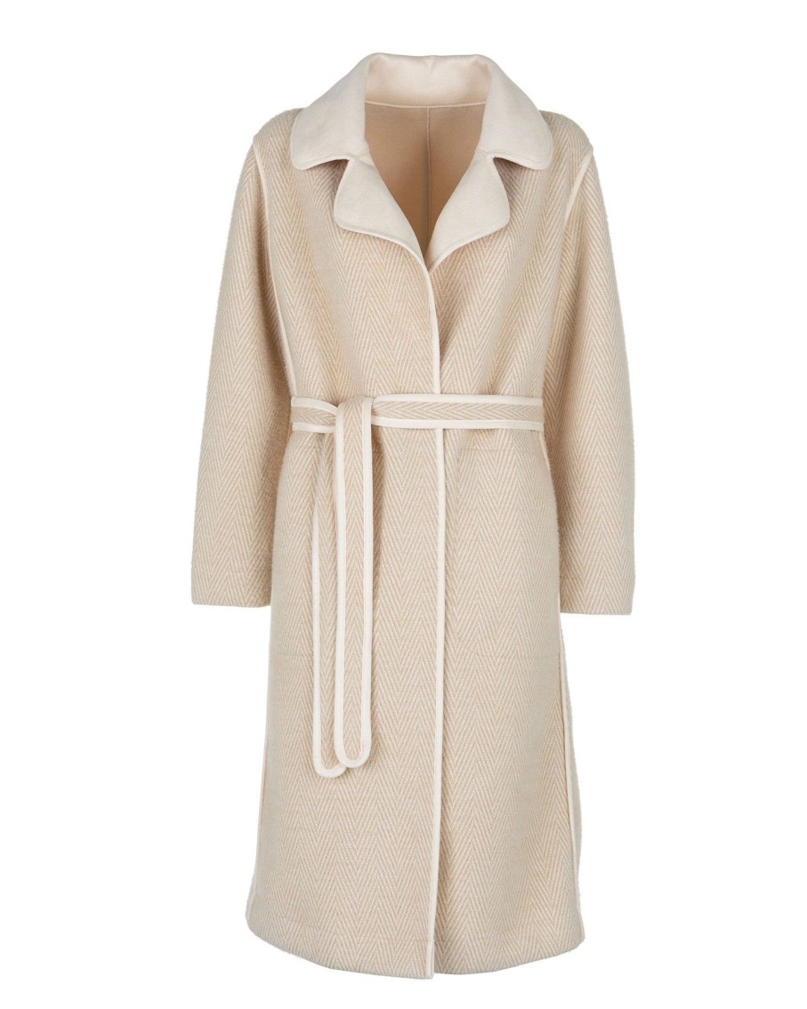 Women Arara for BLAIZ Coats & Jackets | Beige Belted Reversible Trench Coat