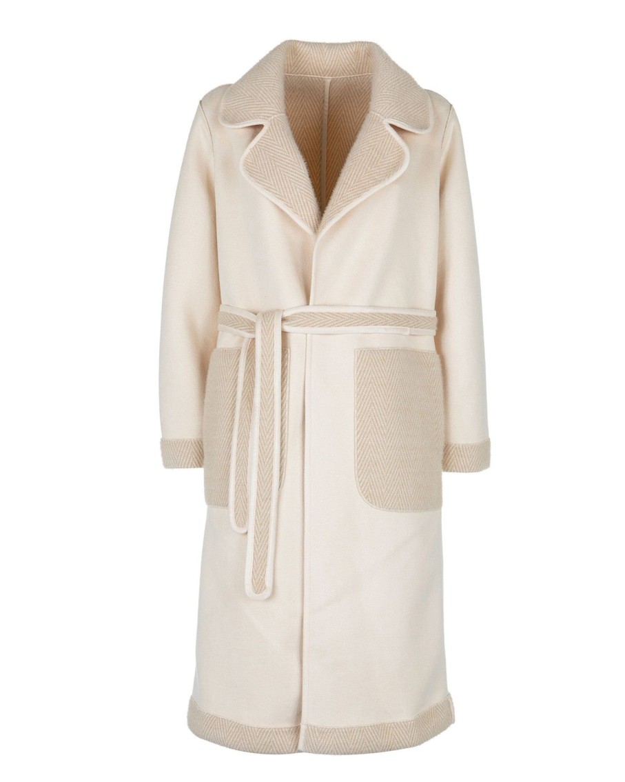 Women Arara for BLAIZ Coats & Jackets | Beige Belted Reversible Trench Coat