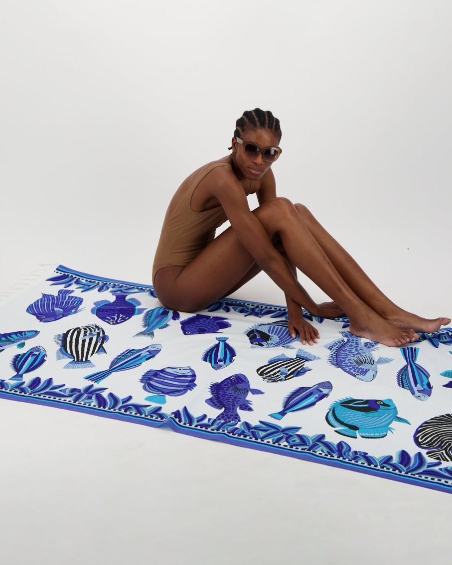 Women Inoui Editions Swimwear & Beachwear | Blue Tuba Fouta Towel