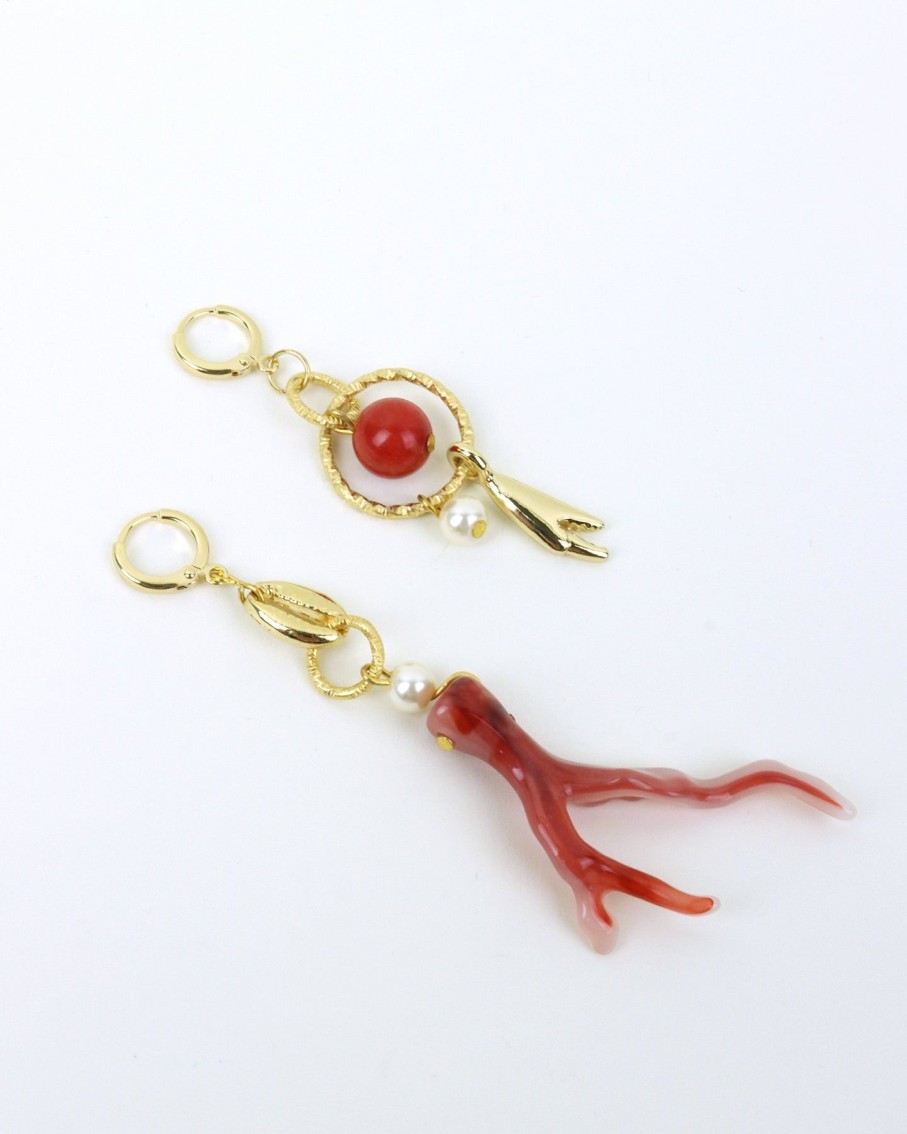 Women Midnight Foxes Studio Earrings | Coral & Crab Claw Earrings