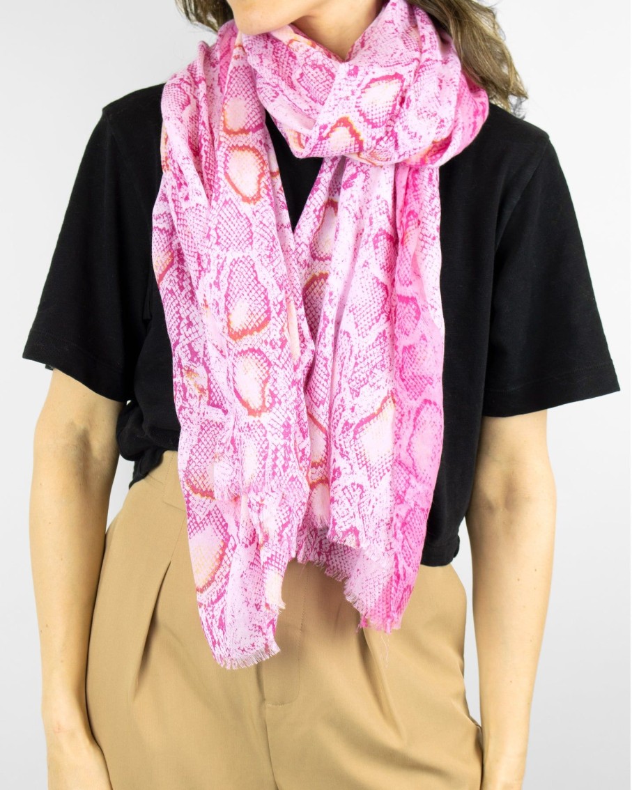 Women 227 Hats, Gloves & Scarves | Pink Snake Sheer Scarf