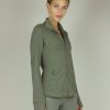 Women BLAIZ Activewear Activewear | Khaki Green Yoga Jacket