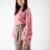 Women Custommade Jumpers & Cardigans | Tilia Pink Bow Cashmere Sweater