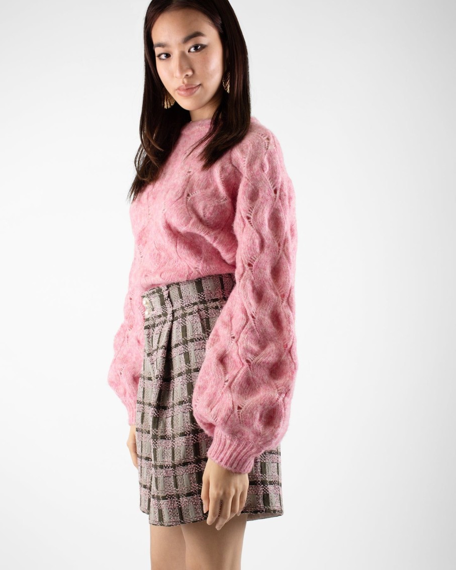 Women Custommade Jumpers & Cardigans | Tilia Pink Bow Cashmere Sweater