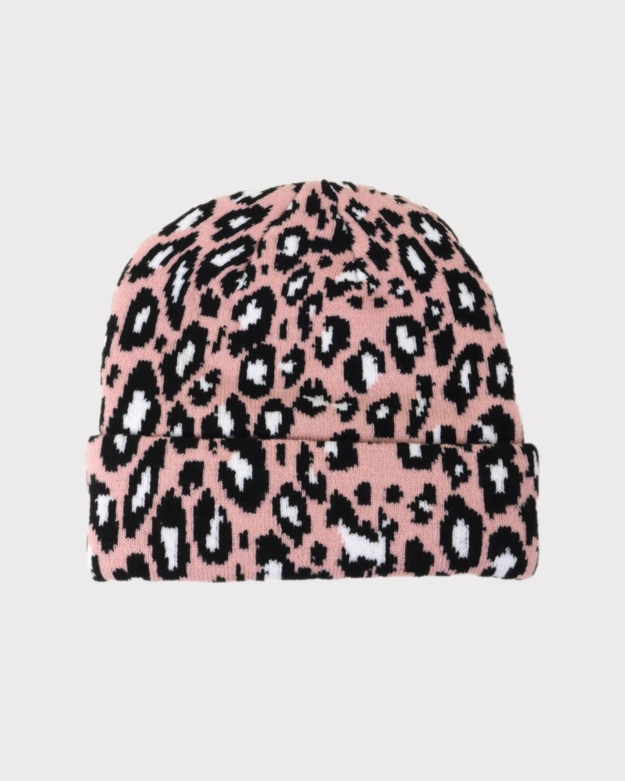 Women 227 Hats, Gloves & Scarves | Pink Leopard Beanie Hat