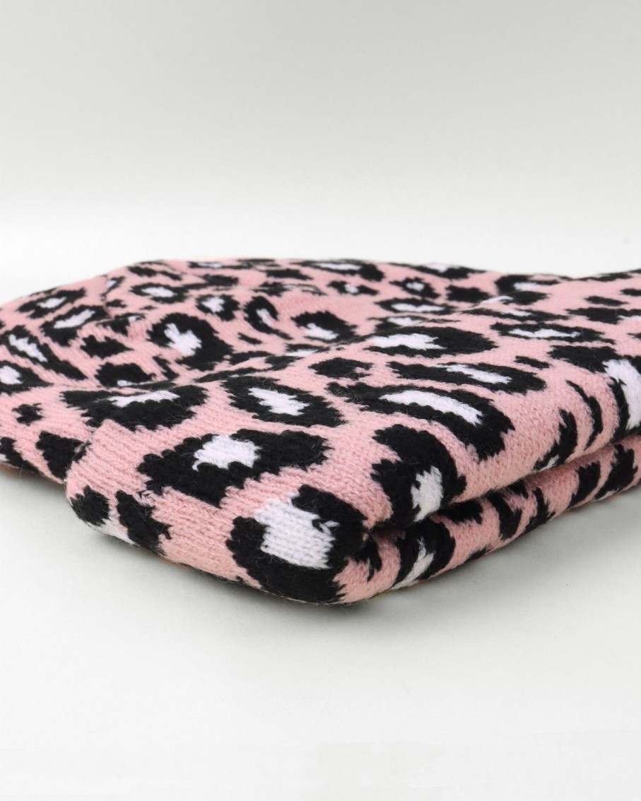 Women 227 Hats, Gloves & Scarves | Pink Leopard Beanie Hat