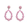 Women BLAIZ Earrings | Fuschia And White Intertwined Ibis Teardrop Earrings™