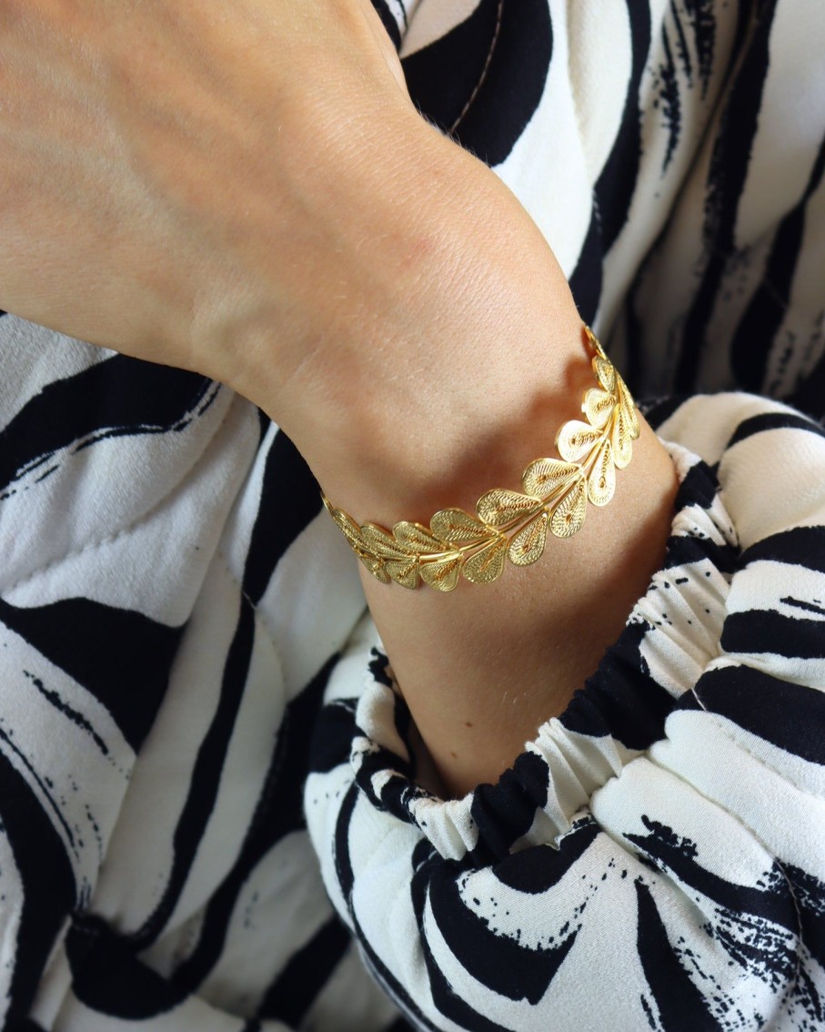 Women Denise Nader Bracelets | Gold Leaf Wrap Bracelet