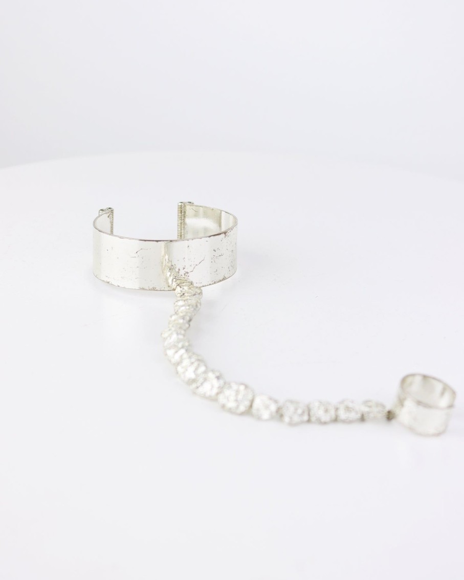 Women Rose Khbeis Bracelets | Silver Shatila Finger Bracelet