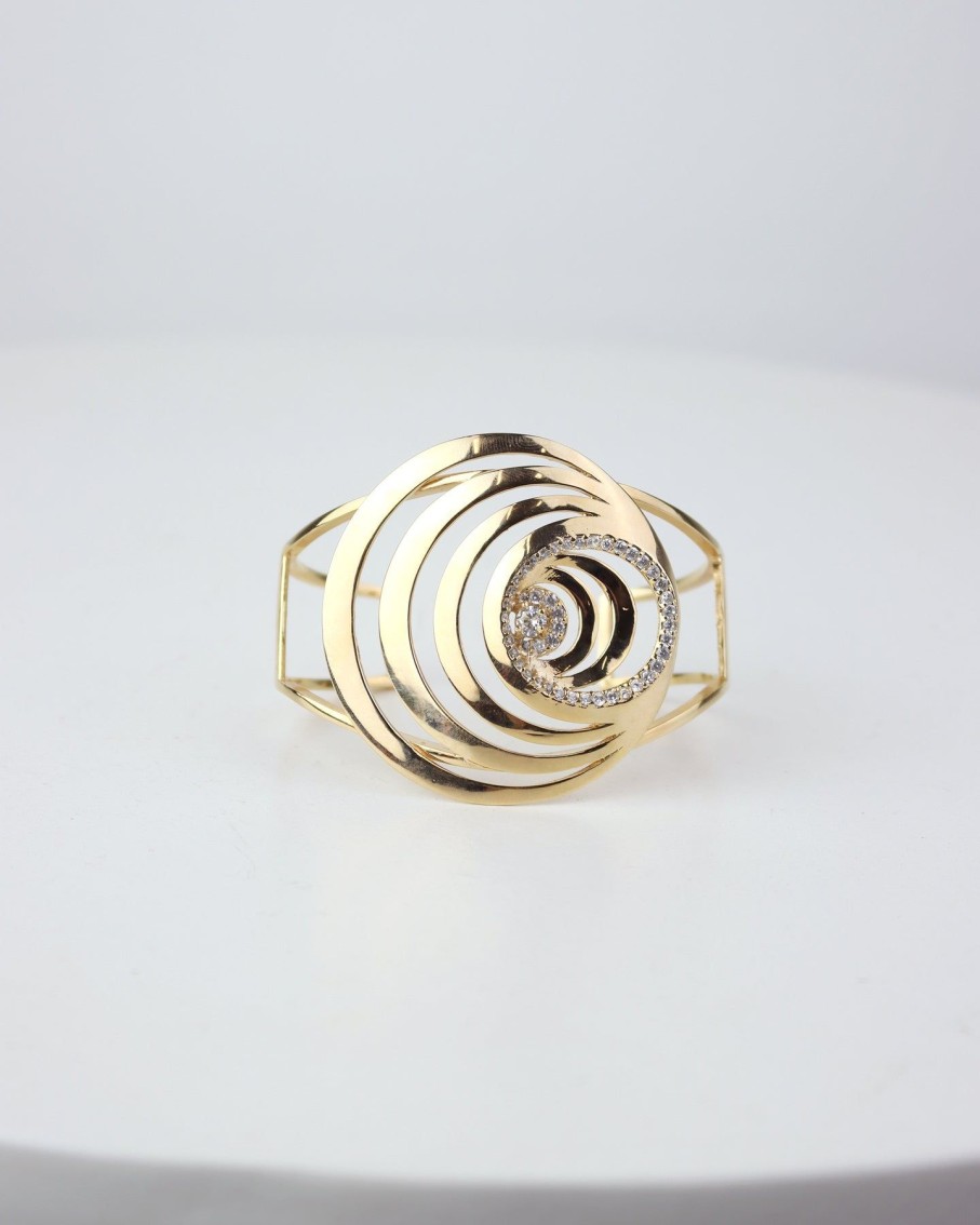 Women 227 Bracelets | Luna Gold Circle Cuff