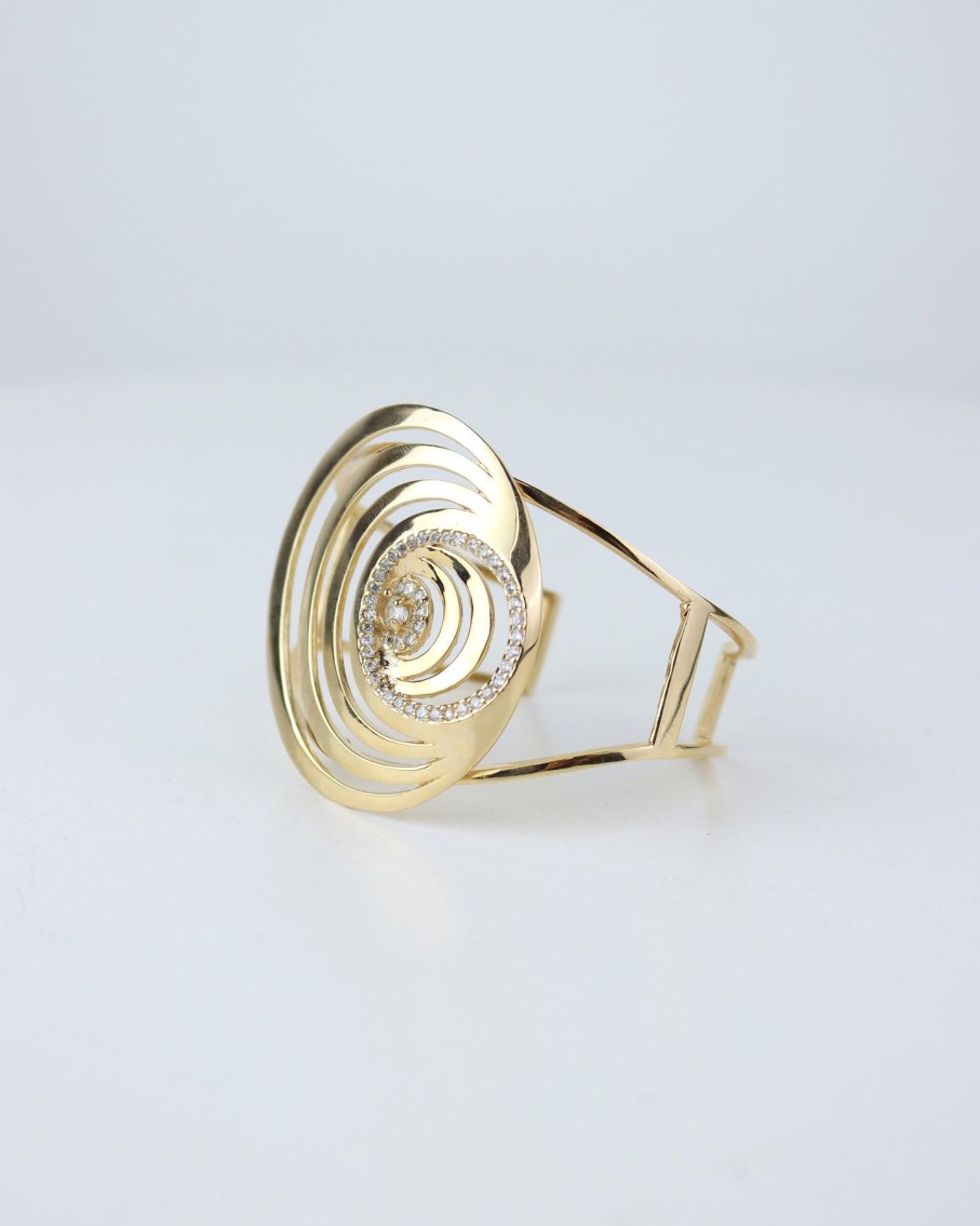 Women 227 Bracelets | Luna Gold Circle Cuff