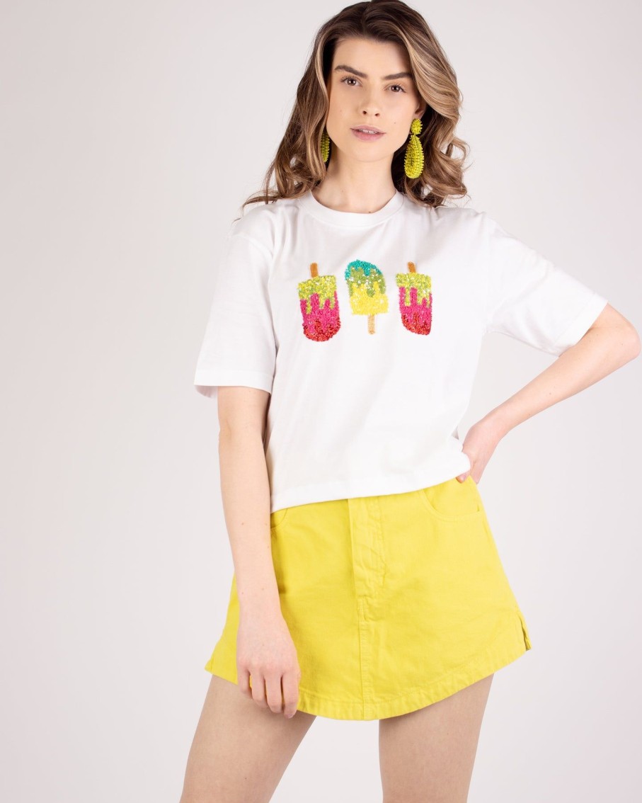 Women Animale Skirts | Sarja Yellow Meadow Mini Skirt