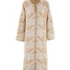 Women Arara for BLAIZ Jumpers & Cardigans | Cream And Camel Houndstooth Pattern Duster Cardigan