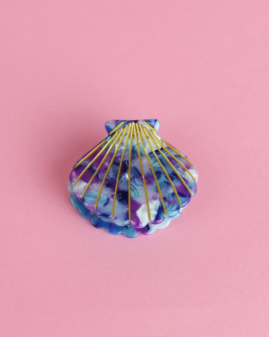 Women 227 Hair Accessories | Purple & Blue Shell Hairclip