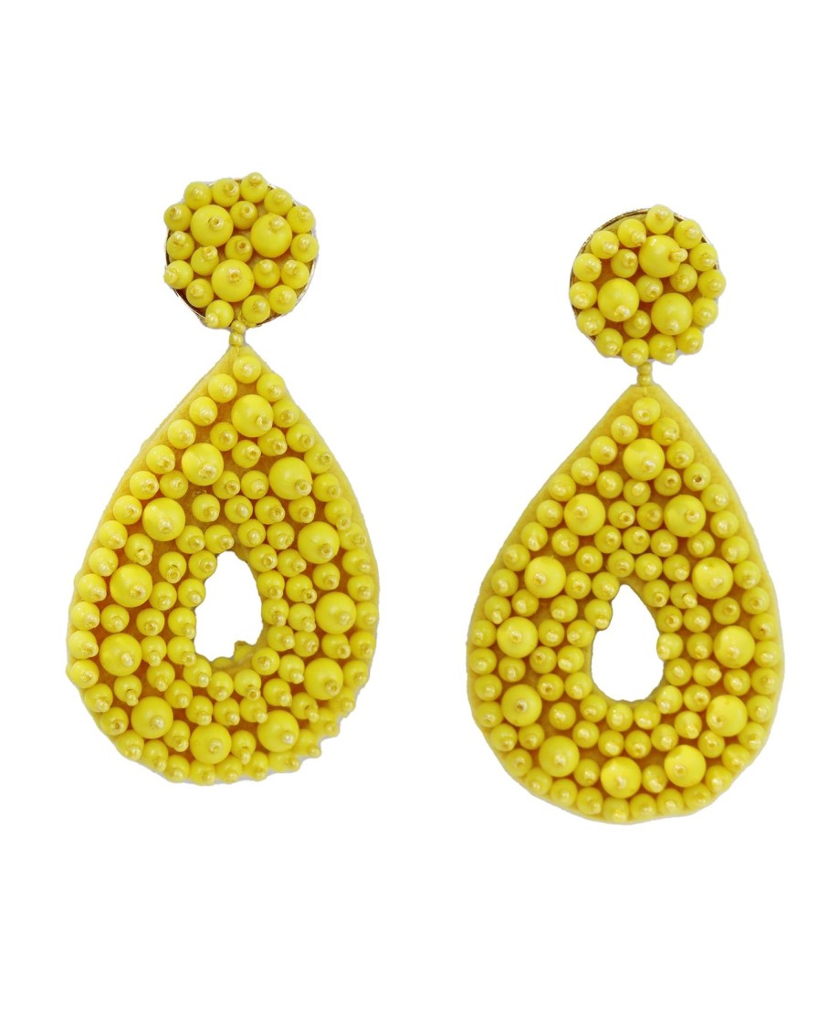 Women BLAIZ Earrings | Lemon Yellow Beaded Earrings™