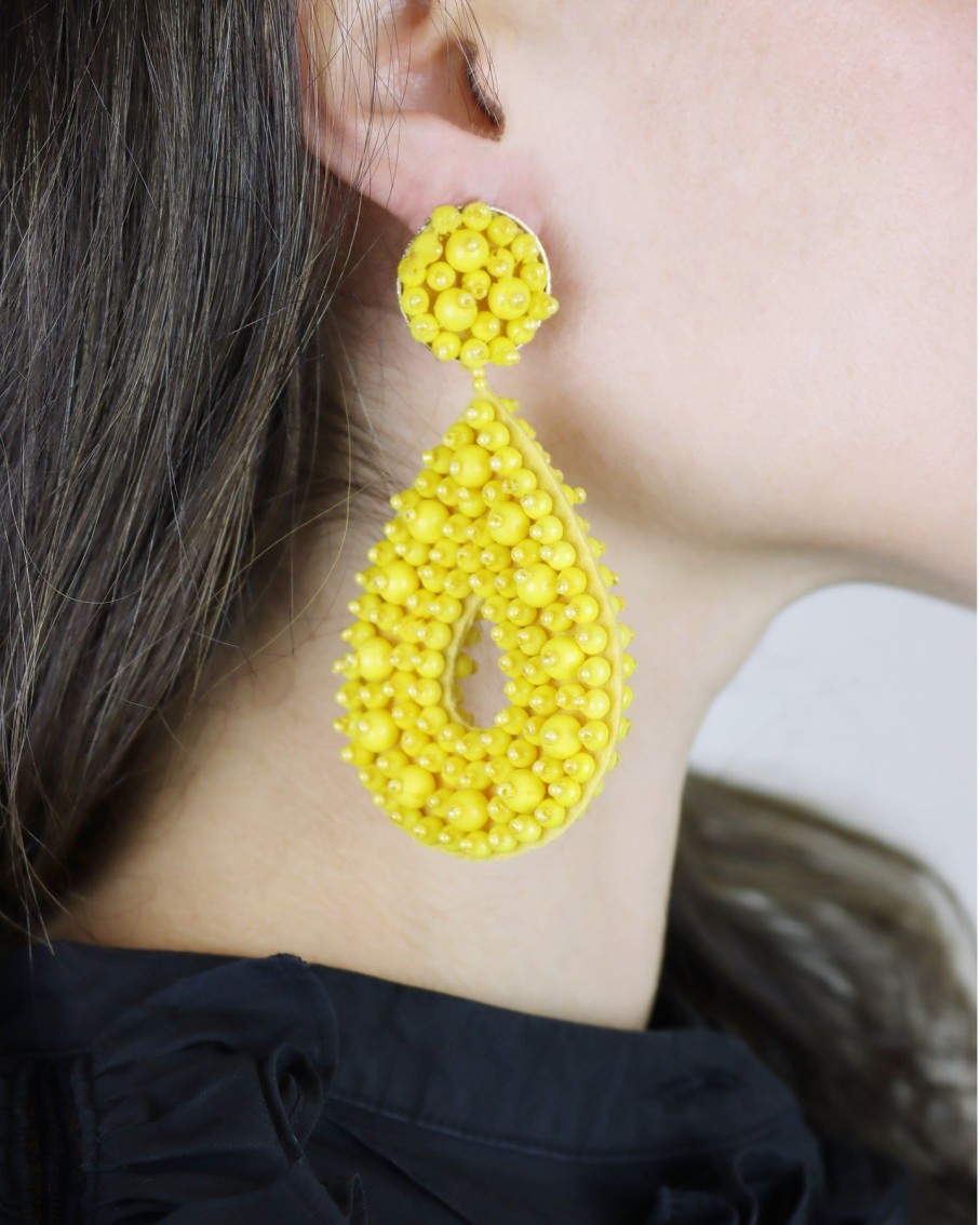 Women BLAIZ Earrings | Lemon Yellow Beaded Earrings™