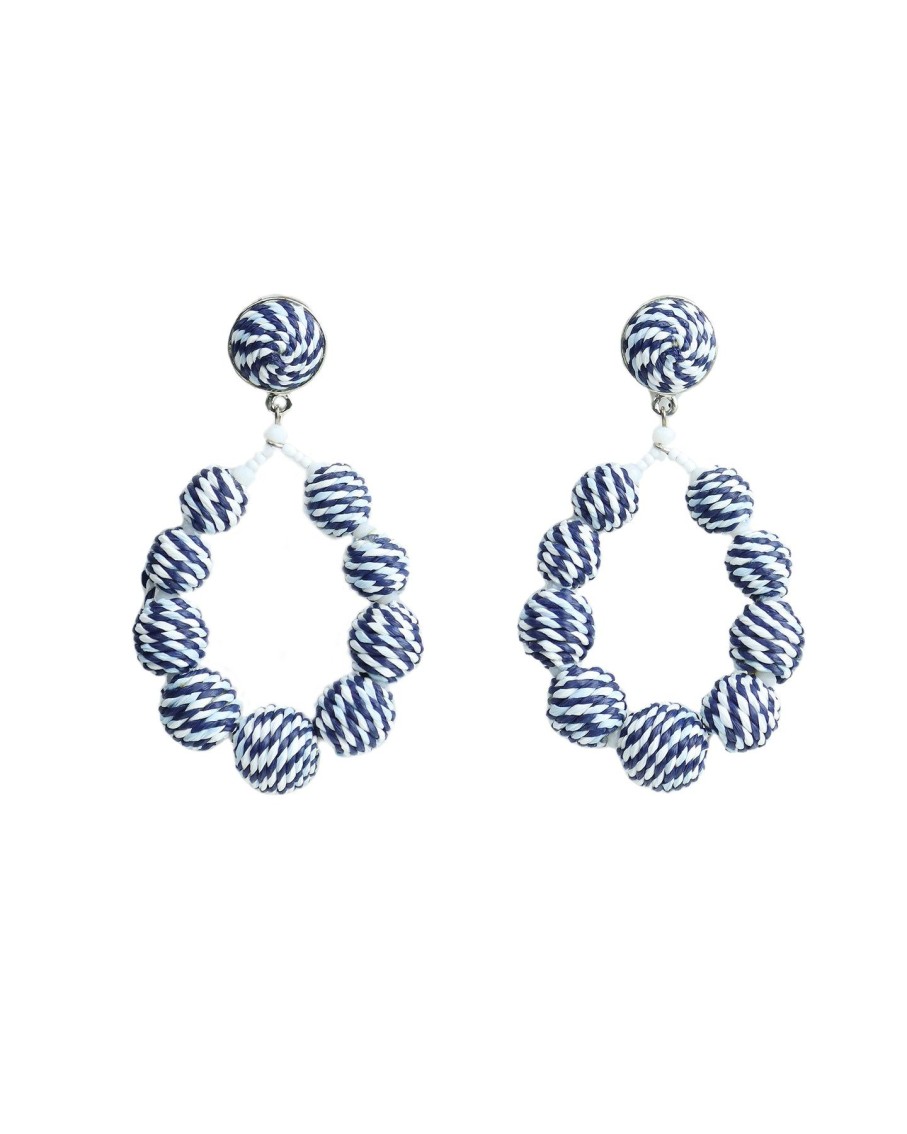 Women BLAIZ Earrings | Blue And White Intertwined Ibis Teardrop Earrings™