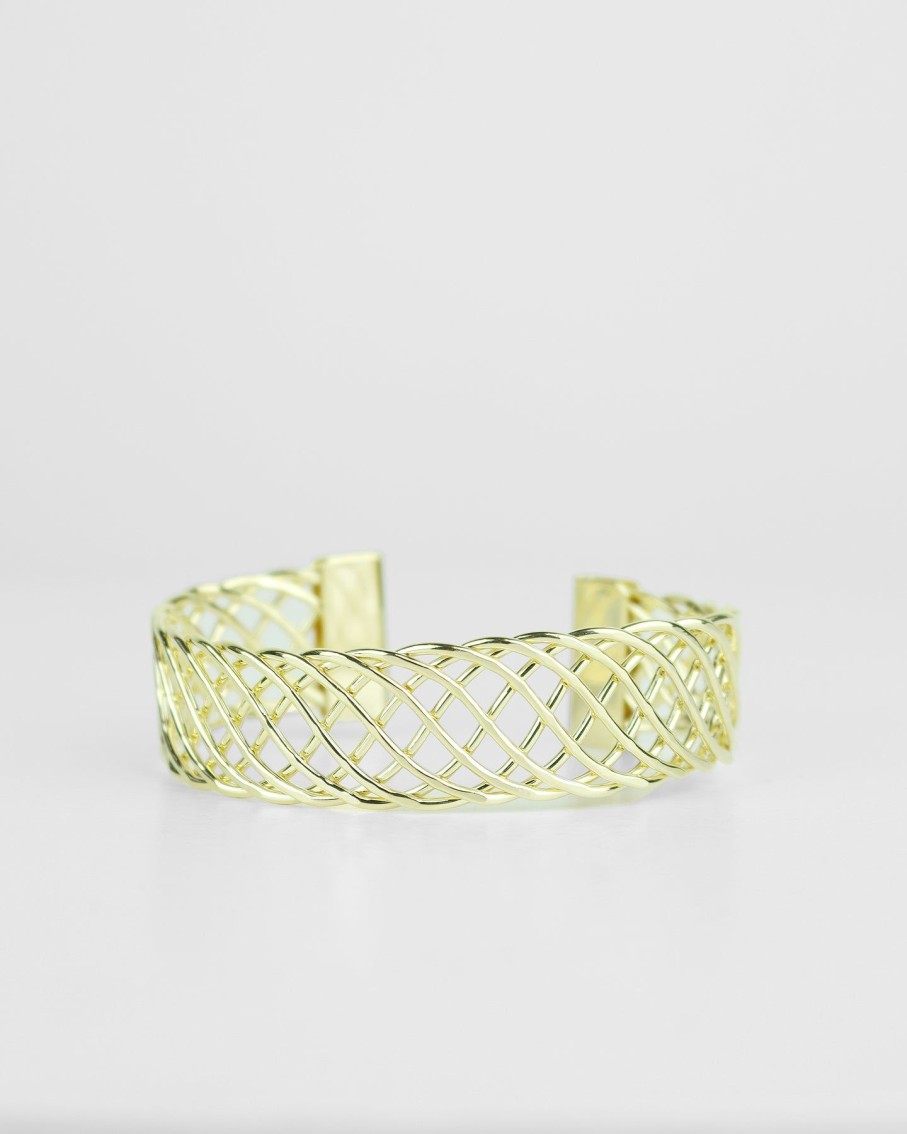 Women Márcia Mór for Blaiz Bracelets | Gold Filagree Plaited Bracelet Cuff