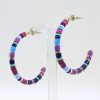 Women 227 Earrings | Purple And Blue Striped Hoops