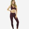 Women Bro Fitwear Activewear | Burgundy Glow Compression Leggings