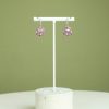 Women 227 Earrings | Magenta Gem Silver Cushion Earrings