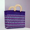 Women BLAIZ Mexico Beach Bags | Luana Wooden Handle Woven Tote