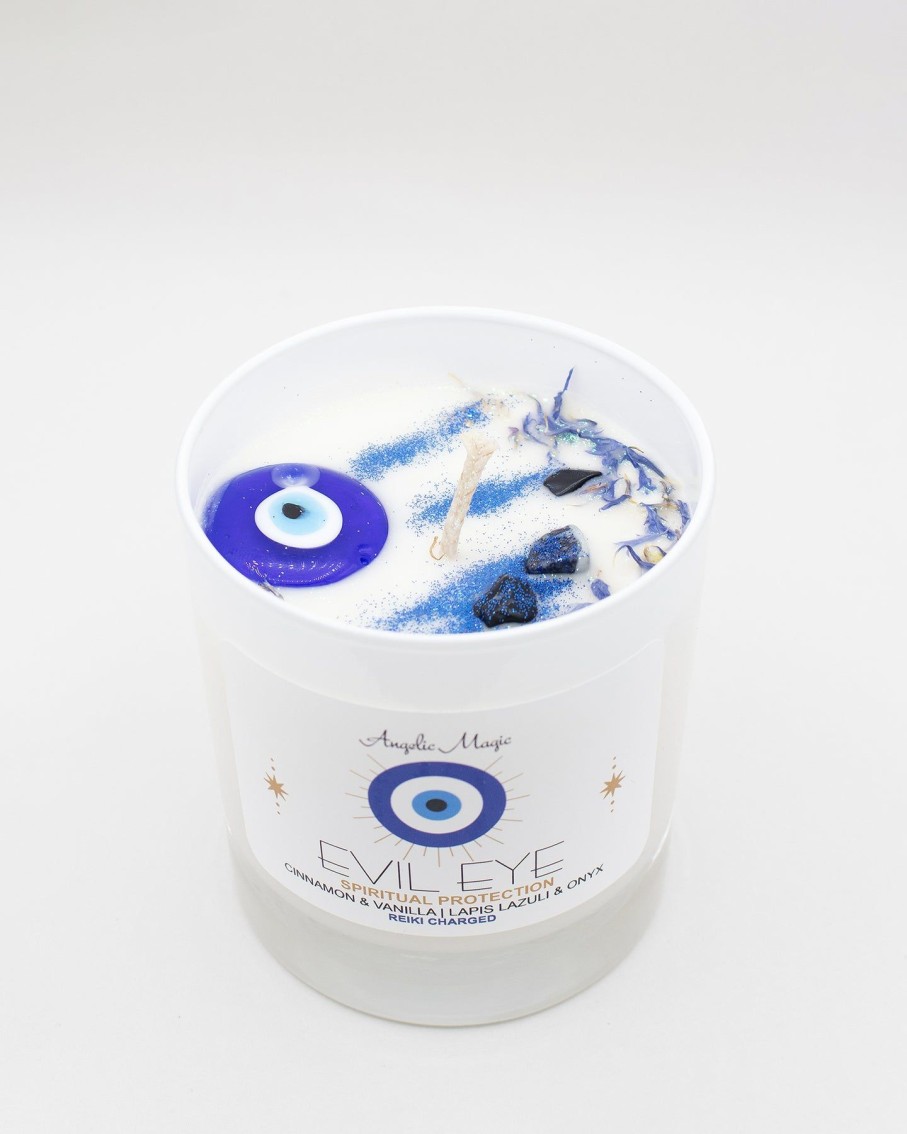 Lifestyle Angelic Magic | Cinnamon & Vanilla Evil Eye Soy Candle