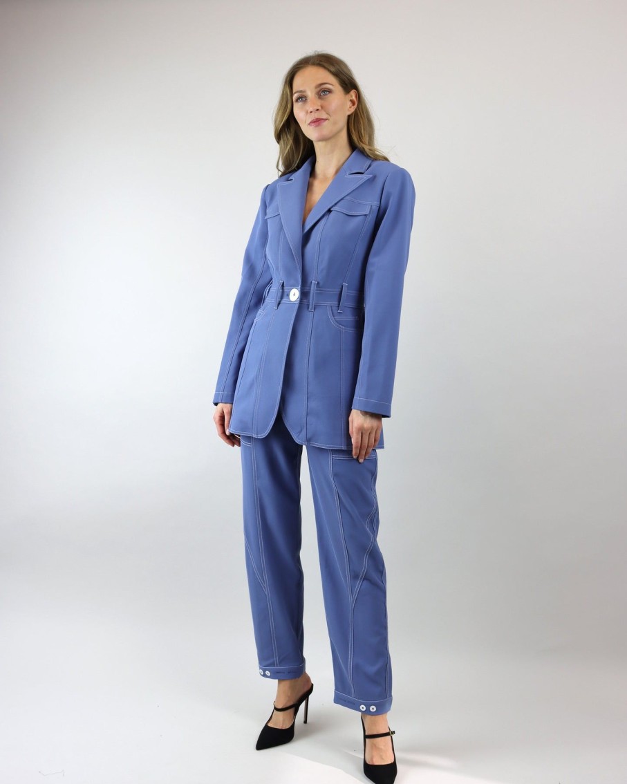 Women C/MEO Collective Trousers | Washed Blue Caprice Pants