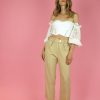 Women Skazi Trousers | Beige Cropped Trousers