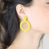 Women BLAIZ Earrings | Yellow Arara Beaded Hoop Earrings™