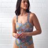 Women Clube Bossa Swimwear & Beachwear | Green Hibiscus Print Swimsuit