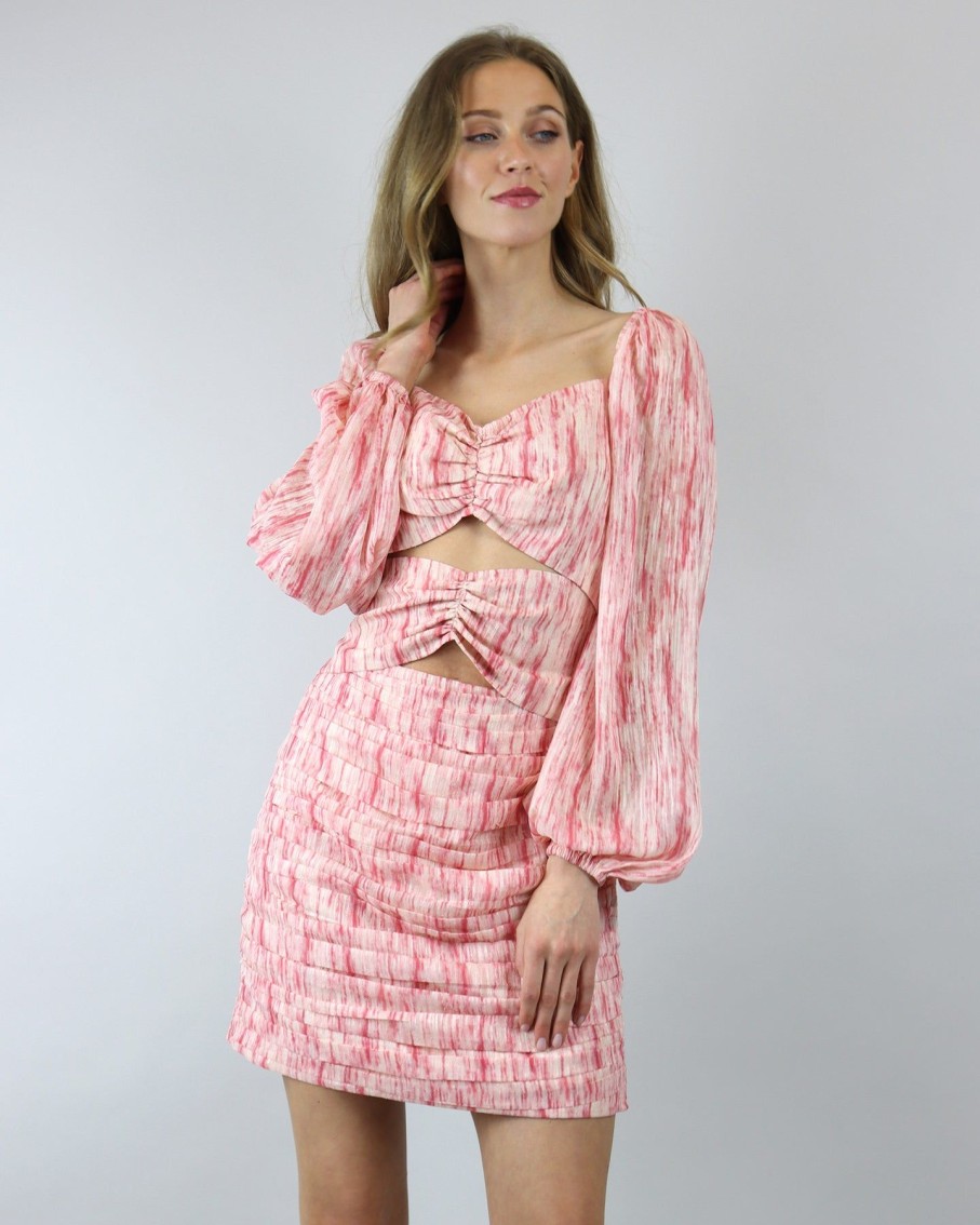 Women C/MEO Collective Dresses | Pink Burnout Mini Whirl Dress