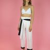 Women Waimari Trousers | White Paperbag Trousers