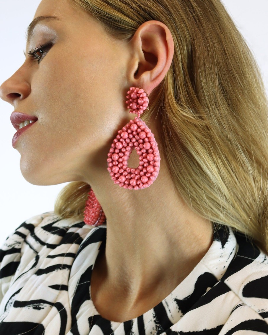 Women BLAIZ Earrings | Pink Beaded Earrings™