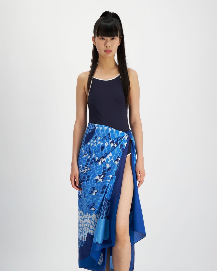 Women Inoui Editions Swimwear & Beachwear | Blue Neofelis Scarf And Coverup