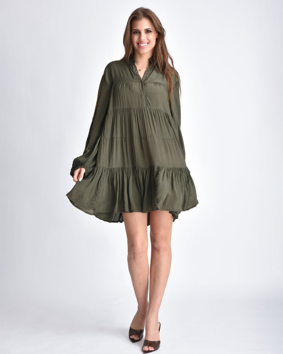 Women Muche & Muchette Dresses | Xiu Khaki Baby Doll Mini Dress