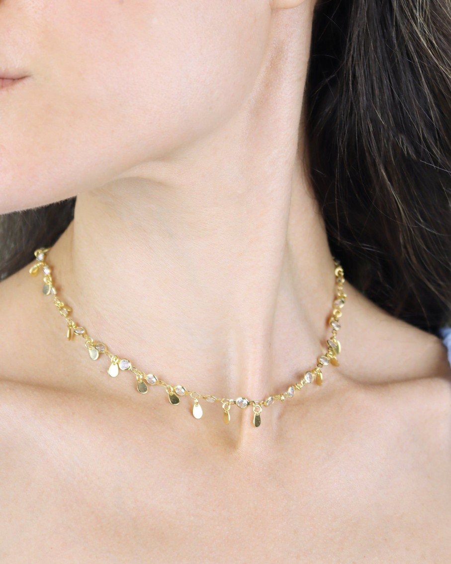 Women Márcia Mór for Blaiz Necklaces | Gold Stone Stud Teardrop Necklace