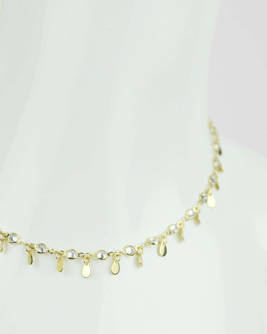 Women Márcia Mór for Blaiz Necklaces | Gold Stone Stud Teardrop Necklace