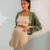 Women 25 UNION Skirts | Beige Pleated Mini Skirt