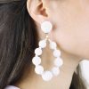 Women BLAIZ Earrings | White Beaded Macaw Teardrop Earrings