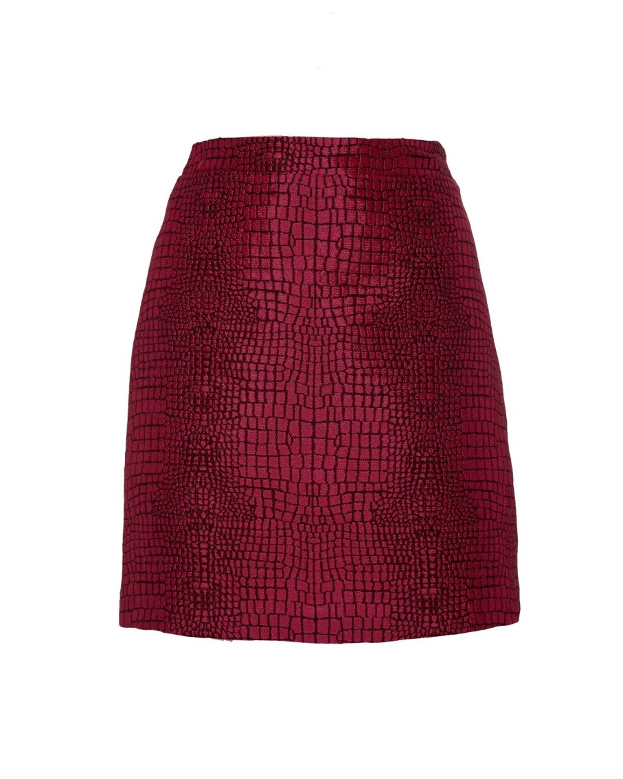 Women Andamane Skirts | Fuschia Croco Mini Skirt